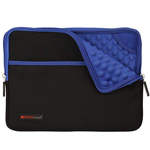 TECHGEAR Funda Protectora de Neopreno Delgada Cremallera con al Interior de Burbujas Anti-Golpes Carcasa para Samsung Tab A 10.5" 10.1" Tab E 9.6" Surface Go y más, Azul