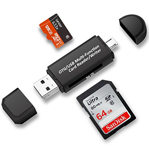 TedGem tarjeta de memoria SD / lector de tarjeta SD, Micro USB, OTG a USB 2.0 Adaptador con estándar USB macho, Micro USB macho conector para PC y portátiles Smartphones/Tablets con función OTG TedGem tarjeta de memoria SD / lector de tarjeta SD, Micro USB, OTG a USB 2.0 Adaptador con estándar USB macho, Micro USB macho conector para PC y portátiles Smartphones/Tablets con función OTG