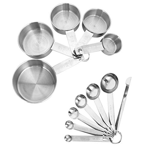 Thursday April 12 Pcs Juegos de Cucharas Medidoras Tazas y Cucharas de Medir de Acero Inoxidable con Regla de Medición para Hornear Thursday April 12 Pcs Juegos de Cucharas Medidoras Tazas y Cucharas de Medir de Acero Inoxidable con Regla de Medición para Hornear