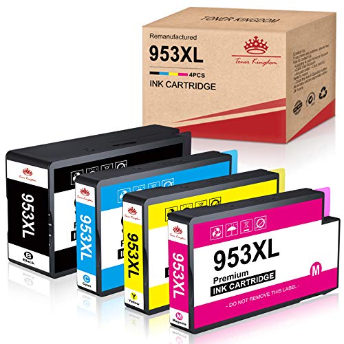 Toner Kingdom Cartucho de Tinta Compatible de Repuesto para HP 953XL para HP OfficeJet Pro 8710 8720 7720 7730 7740 8715 8718 8210 8725 8218 8728 8730 8740 (4 Paquetes) Toner Kingdom Cartucho de Tinta Compatible de Repuesto para HP 953XL para HP OfficeJet Pro 8710 8720 7720 7730 7740 8715 8718 8210 8725 8218 8728 8730 8740 (4 Paquetes)