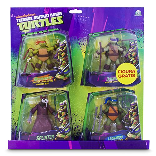 Tortugas Ninja - Pack de 4 figuras, 14 cm (Giochi Preziosi 90610), colores surtidos