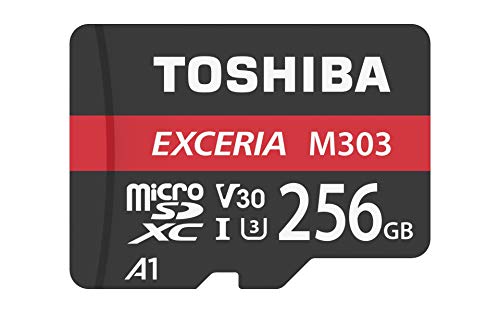 Toshiba M303 tarjeta de memoria MicroSDXC de 256 GB, 98 MB/s, Clase 10, UHS-I, U3, V30, A1, adaptador incluido)