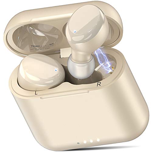 TOZO T6 Auriculares Bluetooth 5.0 Auriculares Inalámbricos Control Táctil con Estuche de Carga y micrófono Integrado, Sonido Premium con Graves Profundos para Correr y Hacer Deporte Champán TOZO T6 Auriculares Bluetooth 5.0 Auriculares Inalámbricos Control Táctil con Estuche de Carga y micrófono Integrado, Sonido Premium con Graves Profundos para Correr y Hacer Deporte Champán