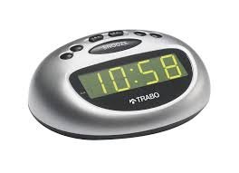 TRABO - Reloj Despertador pequeño A Actual, Color Plateado, Talla única