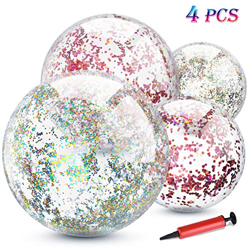 TUPARKA 4 Pcs Pelotas de Playa Hinchables para Los Juguetes de Playa del Verano del Favor TUPARKA 4 Pcs Pelotas de Playa Hinchables para Los Juguetes de Playa del Verano del Favor