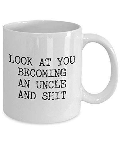 Uncle Reveal Gifts Divertida nueva taza de tío Regalo divertido para el futuro Anuncio de tío La primera vez que el tío te mira para convertirte en un tío Taza de café de 11 oz