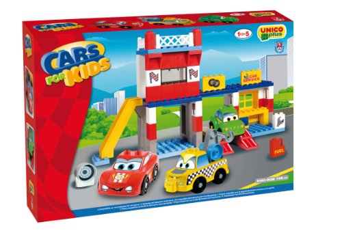 Unico Cars For Kids 8563 - Juego de construcción de Garaje (108 Piezas)