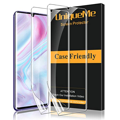 UniqueMe [2 Pack] Protector de Pantalla para Xiaomi Mi Note 10 / Note 10 Pro/Note 10 Lite, [Fácil instalación] [Sin Burbujas] HD Clear TPU Case Friendly Película Flexible de Cobertura Completa