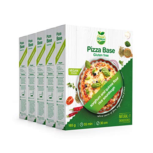 Veggie&Nature - Mezcla para bases de pizza vegana sin gluten, 165 g (5 paquetes)