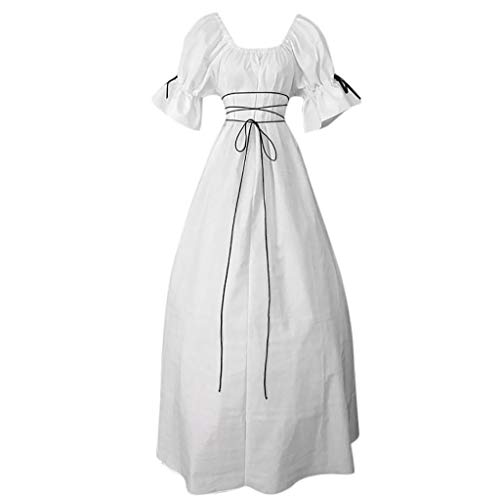 Vestidos para Mujer,Medieval Retro Vestidos Coctel Corto Vintage Vestidos Fiesta Arco Elegante Mujer vpass Princesa Camisón Vestido de Noche Vestidos Trajes