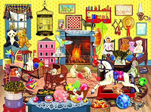 Vicloon Puzzles para Adultos, Puzzle 1000 Piezas, Puzzle Casa de invierno, Obra de Arte de Juego de Adulto Rompecabezas para Navidad, Rompecabezas de Piso Juego de Rompecabezas y Juego Familiar(Gatos)