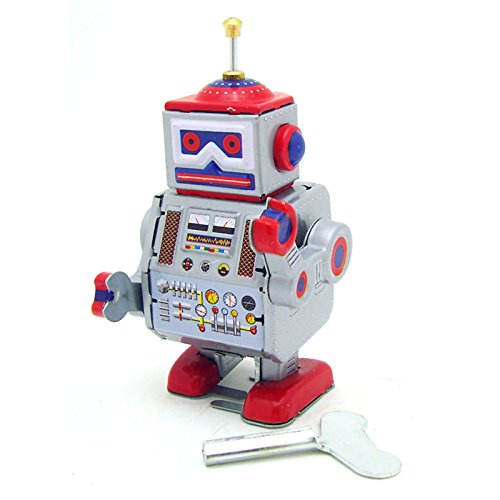 VIDOO Clásico Vintage Mecanismo Viento Robot Niños Niños Reminiscencia Juguetes De Estaño con Llave
