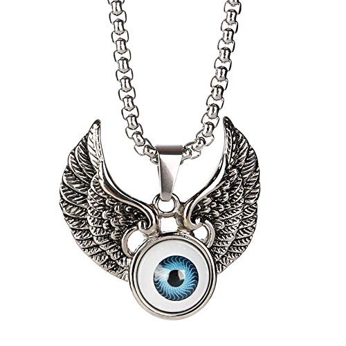 Vinteen Influx Fashion High-End Wild Demon Eye Necklet Hombres Europa y América Punk Hip-Hop Rock Titanium Steel Colgante, Collar Colgante Gargantilla (tamaño : 70cm)