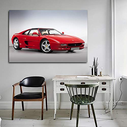 VVSUN Decoración del hogar Lienzo Arte de la Pared Pintura 1994 Ferrari F355 GTS Vintage Car Pictures Artwork Print Poster para decoración de Sala de Estar, 60x80cm (Sin Marco)
