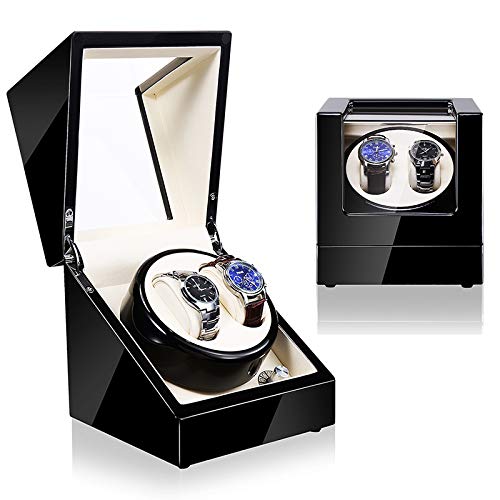 Watch Winder (1 Motor 2 Relojes) Black-Cream. Caja Movimiento Relojes automaticos