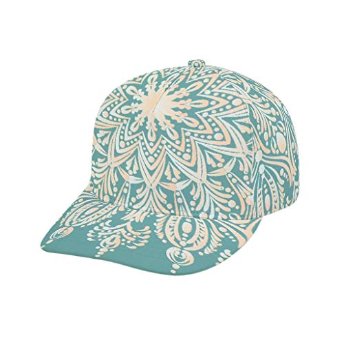 Wu Unisex Cap Mandala Bohemio Art Hat Transpirable al aire libre Gorra de béisbol ajustable pico para hombres