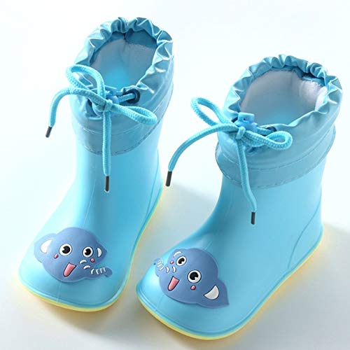 XINTIAN Botas de lluvia para niños y niñas de goma suave de PVC para otoño e invierno (color: elefante, talla de zapato: 3)
