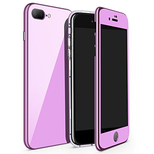 XINYUNEW Funda iPhone 7 Plus,Funda iPhone 8 Plus, 360 Grados Integral +Protector de Pantalla de Vidrio Templado Anti-rasguño Bumper con Magnética Case Cover para iPhone 7/8 Plus Púrpura XINYUNEW Funda iPhone 7 Plus,Funda iPhone 8 Plus, 360 Grados Integral +Protector de Pantalla de Vidrio Templado Anti-rasguño Bumper con Magnética Case Cover para iPhone 7/8 Plus Púrpura