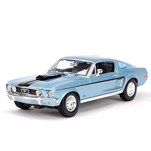 YaPin Model Car 1:18 Ford Mustang 1968 Simulación Original modelo de aleación de coche Adornos de juguete 26x3x10x7.4 CM Modelo de coche (Color : Light Blue)