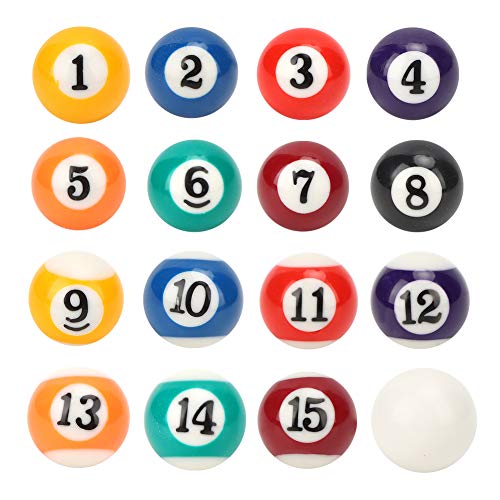Yencoly 16 Piezas Mini Bola de Billar de 2,5 CM, Bola de Billar de 2,5 CM, Juguetes para niños, Suministros de Billar para Juegos de recreación, Salas de Juegos
