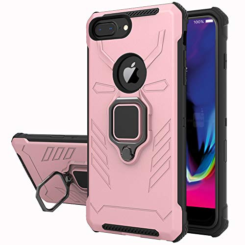 Yiakeng Funda iPhone 6 Plus/iPhone 7 Plus/iPhone 8 Plus, 360 Grados Proteccion Hard PC Silicona TPU Carcasa Antigolpes Case para iPhone 6 Plus/iPhone 7 Plus/iPhone 8 Plus (Oro Rosa)