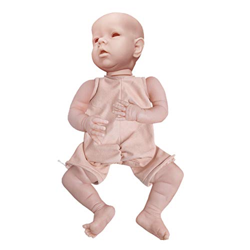 Yiran - Juego de muñeca para bebé Reborn con cuerpo de tela Simulación y miembros completos de vinilo suave Playmate realista recién nacido no tóxico regalo táctil real no pintado realista