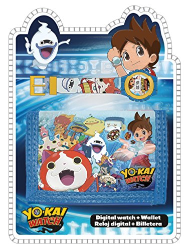 Yo-Kai Watch Kids - Juego de Reloj Digital y Cartera (25 cm), Multicolor