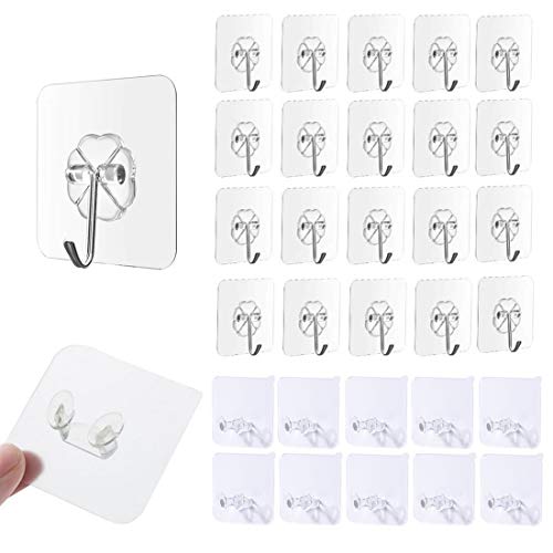 Yolistar Gancho Adhesivos de pared de 30 piezas, gancho de pared impermeable resistente al aceite para baño, cocina y sala de estar, para Familia y Oficina