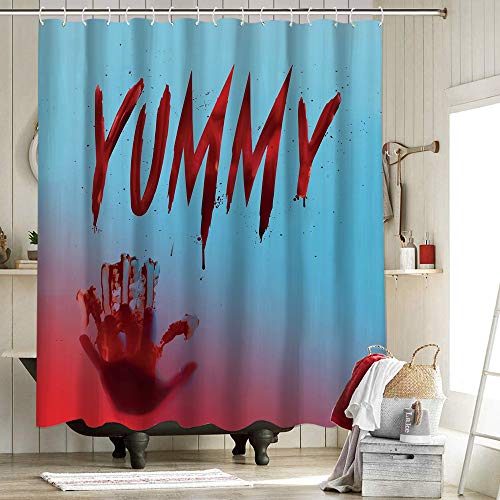 Yummy - Juego de cortinas de ducha para baño de tela de poliéster para clínica cadáver terror zombi Gore decoraciones de Halloween de Maaike Neuville Infección de 182 x 2014 cm