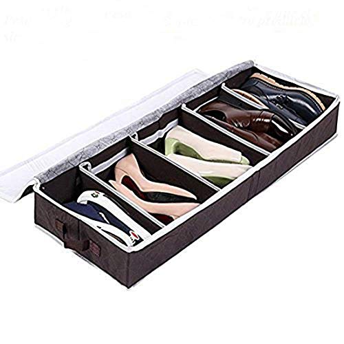 Zapatero Organizador de Zapatos Caja Plegable de Almacenaje de Zapatos para Debajo de la Cama, Armario, Color Marrón Zapatero Organizador de Zapatos Caja Plegable de Almacenaje de Zapatos para Debajo de la Cama, Armario, Color Marrón