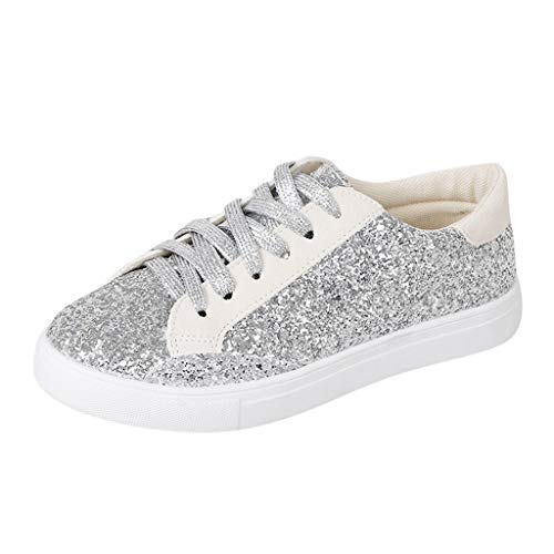 Zapatillas De Running para Mujer Zapatos De Lentejuelas De Moda Zapatillas Planas con Cordones Aire Libre Y Deportes Calzado Antideslizante Zapatos para Correr Oro Plata Negro 35-43 EU Zapatillas De Running para Mujer Zapatos De Lentejuelas De Moda Zapatillas Planas con Cordones Aire Libre Y Deportes Calzado Antideslizante Zapatos para Correr Oro Plata Negro 35-43 EU
