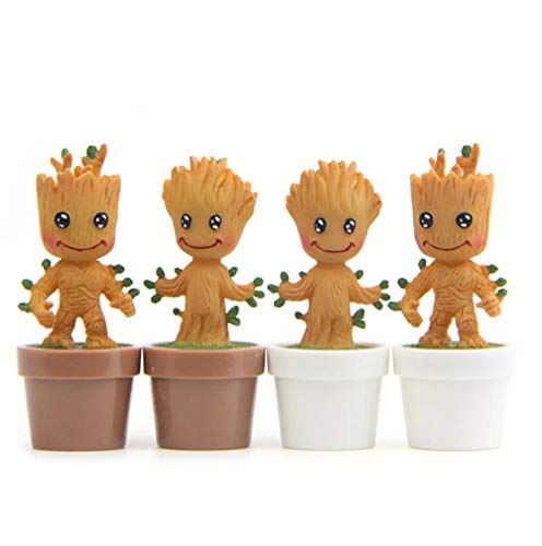 zdfgv 4 unids/Lote Guardianes de la Galaxia árbol Hombre Figuras PVC árbol Hombre colección de Figuras de acción Modelo para decoración 5,5 cm