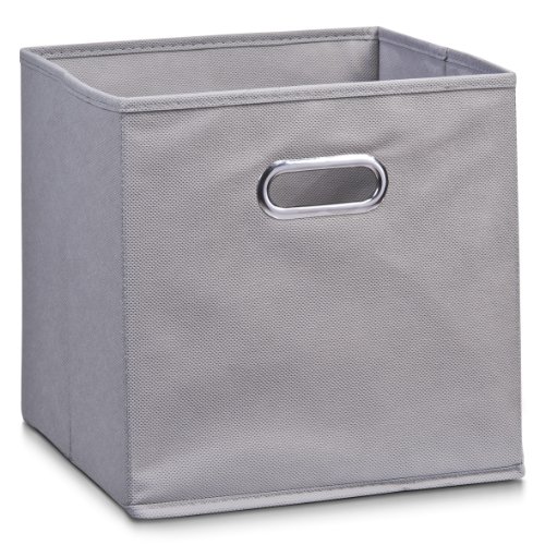 Zeller 14110 - Caja de almacenaje de tela, plegable, 32 x 32 x 32 cm, color gris