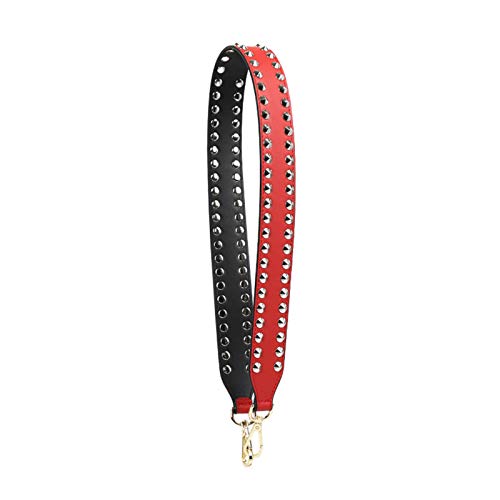 ZHBD Cinturón de Repuesto Ajustable Bolsa de Hombro de Roca Ancha para Mujer Bolsa de Accesorios de una Sola hilada Diagonal Doble Fila para Bolso Bandolera (Color : Rojo, Size : 90x4cm)