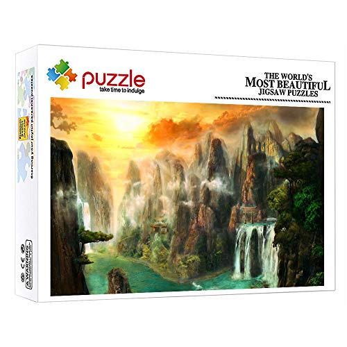 ZTCLXJ 1000 Piezas Puzzle Infantil Paisaje Montaña Río Cascada 1000 Piezas Jigsaw Puzzle Game para Niños Adultos Bricolaje Brain Challenge para Regalo De Acción De Gracias De Navidad 15 X 10 Pulgada