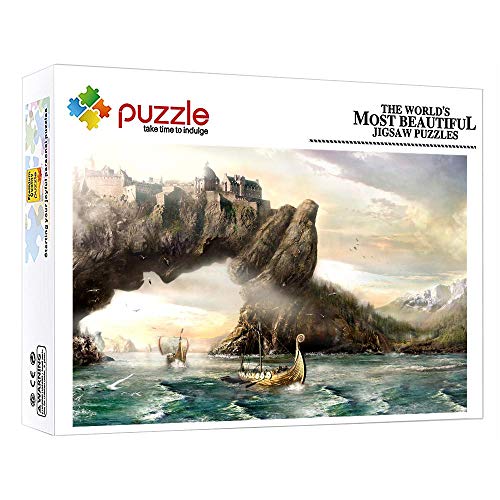 ZTCLXJ 1000 Piezas Puzzles Progresivos para Niños Niñas Decoración Rompecabezas Educativos Bricolaje Brain Challenge 38 × 26 Cm Barco De La Casa del Mar