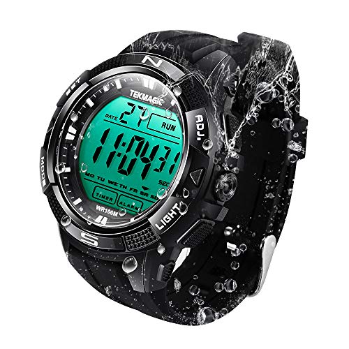 10 ATM Agua Resistente Digital Reloj Deportivo de Buceo con Funciones de Alarma y Cronómetro, Soporte Zona Horaria Dual, Temporizador de Cuenta Regresiva, Formato de 12/24 Horas 10 ATM Agua Resistente Digital Reloj Deportivo de Buceo con Funciones de Alarma y Cronómetro, Soporte Zona Horaria Dual, Temporizador de Cuenta Regresiva, Formato de 12/24 Horas