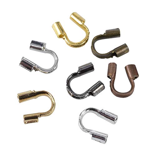 盛世汇众 100 PC/porción 4.5X 4 mm Wire Protectores Protectores de Joyas de la Guardia bucles en Forma de U Accesorios de Conectores for la joyería (Color : Oro)