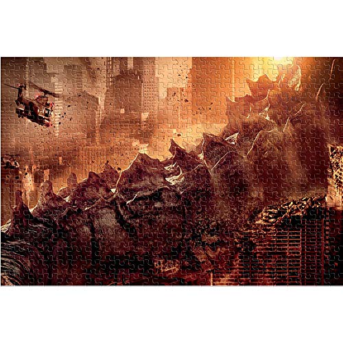 1000 Piezas de Rompecabezas para Adultos y niños Godzilla King of Monsters Puzzle para Adultos 1000 The Film Juguete del Juego del Rompecabezas del desafío del Cerebro （75x50cm）