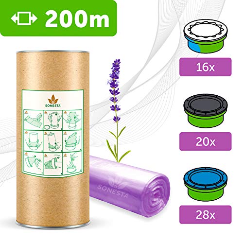 200m. ECO Recarga compatible Tommee Tippee TEC,Twist & Click, Simplee | compatible Angelcare | para Contenedor de Pañales | + desodorante DEO ACTIV FREE | Fragancia lavanda Anti olor +