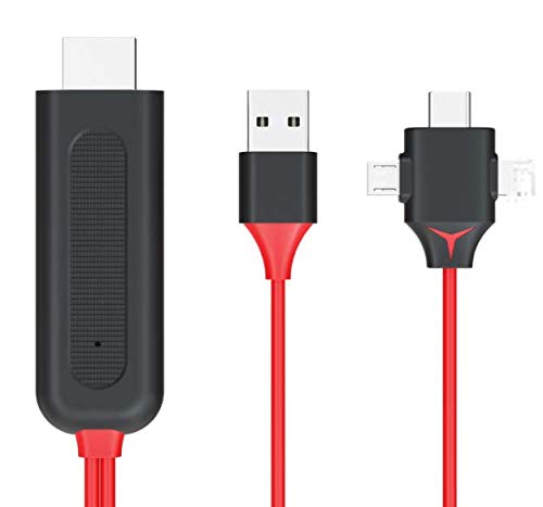 Adaptador Cable HDMI, Luckits Adaptador 3 in 1 AV Digital Convertidor, Telefono a HDMI, 1080P Digital AV Adaptador HDTV para proyector de TV y teléfono/almohadilla Android iOS, cine en casa, juego