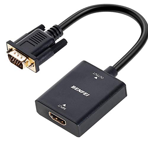 Adaptador HDMI Hembra a VGA Macho, BENFEI Convertidor Solo desde HDMI de Computadora/Stick TV a VGA de Monitor/Proyector(No Bidireccional)