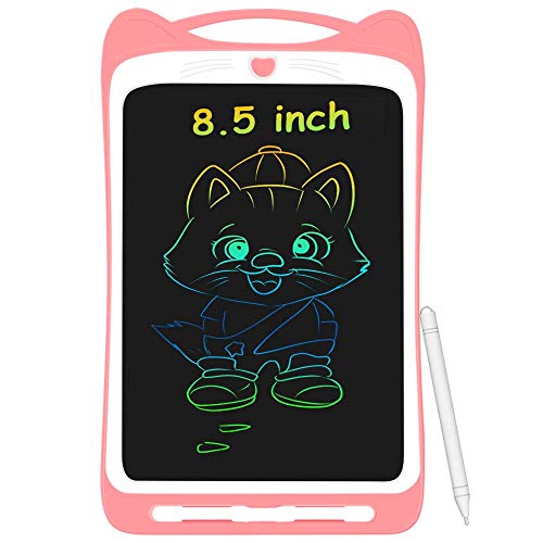 AGPTEK 8.5 Pulgadas Tablets de Escritura con Pantalla de Color LCD, Botón de Bloqueo, Portátil Tableta de Dibujo para Niños, Clase, Casa, Rosa