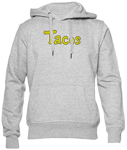 Aktaul Tacos! Unisexo Gris Sudadera con Capucha Hombre Mujer Mangas Larga Tamaño XS Unisex Grey Hoodie Jumper Long Sleeves Size XS