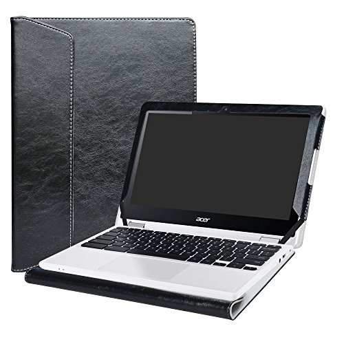 Alapmk Diseñado Especialmente La Funda Protectora de Cuero de PU Para 11.6" Acer Chromebook R11 R 11 CB5-132T C738T/Chromebook 11 CB3-131 CB3-132 Series Ordenador portátil,Negro