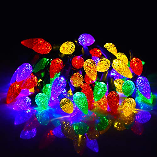 Ansody 16 pies, 50 LED Cadena de luces LED de Navidad de, luces decorativas multicolores, 8 modos funciona con pilas, impermeables, luces centelleantes de hadas para fiestas, jardines, patio…