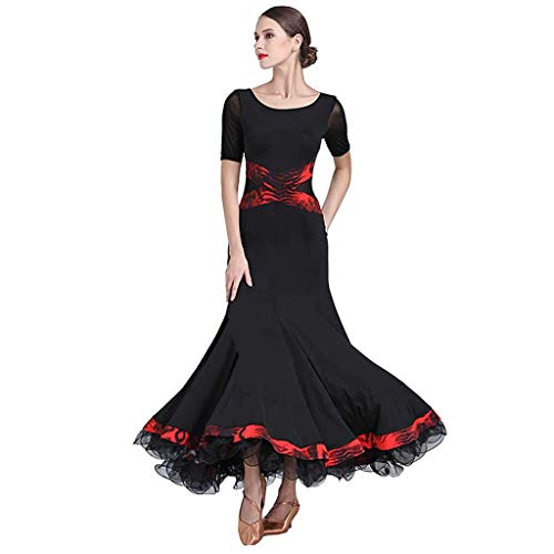APcjerp Cruz Noche Danza Moderna Falda, Vestido Femenino Cuatro Estaciones (Color : Black, Size : L)