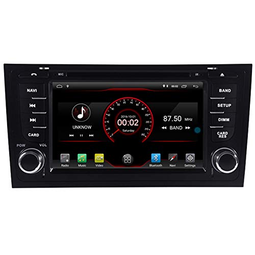 Autosion Reproductor de DVD para coche Android 10, GPS, estéreo, radio, multimedia, WiFi, para Audi A6, R6, RS6, 1997, 1998, 1999, 2000, 2001, 2002, 2003, 2004, control de volante, color negro