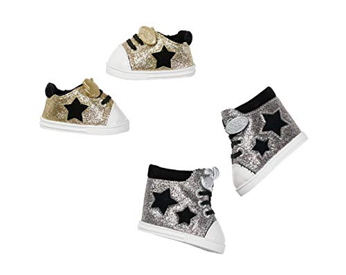 BABY born Trend Sneakers 2 assorted Zapatos de muñeca - Accesorios para muñecas (Zapatos de muñeca, 3 año(s), Oro, Plata, BABY born, Niño, Chica), 1 unidad, Colores Surtidos