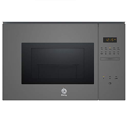 Balay, 3CG5172A0 - Microondas integrable Serie Cristal, 20L, 800W, Grill 1000W, Control táctil, Color gris antracita